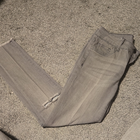 Blue Asphalt Women's Light Gray Ankle Jeans - Picture 1 of 2